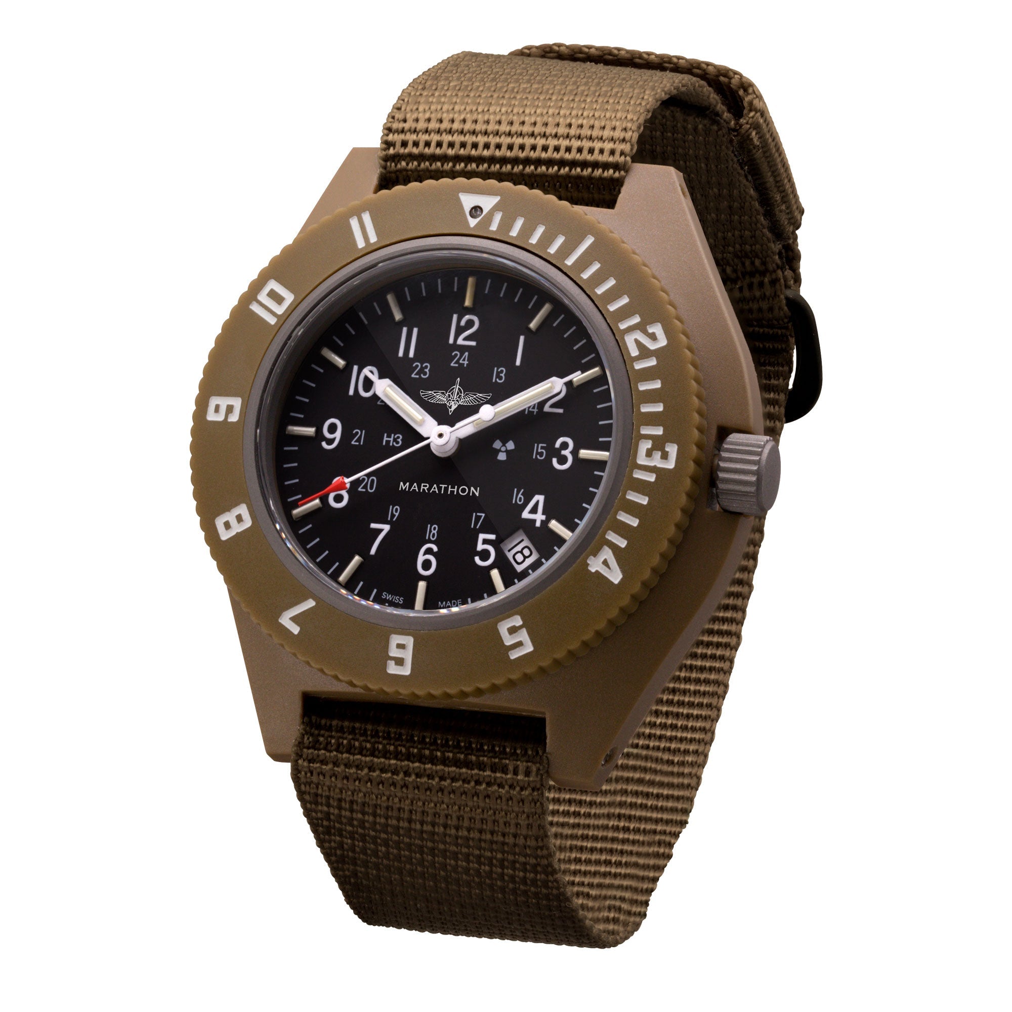 41mm Official Duvdevan Desert Navigator Watch - Gang Watch with Tan Date Pilot\'s –