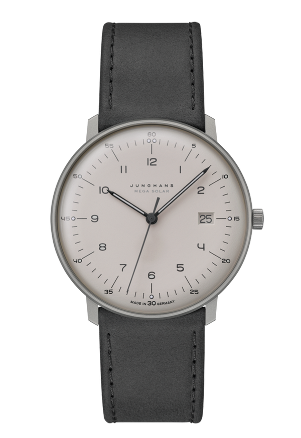 Max Bill Mega Solar Gray Dial / Gray Leather Strap Gray Dial