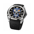 Armand Nicolet X Watch Gang J09-3 Blue Skull / Black Rubber Strap Special Edition Watch