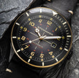 Cahill Automatic Black / Black Leather | Black Dial
