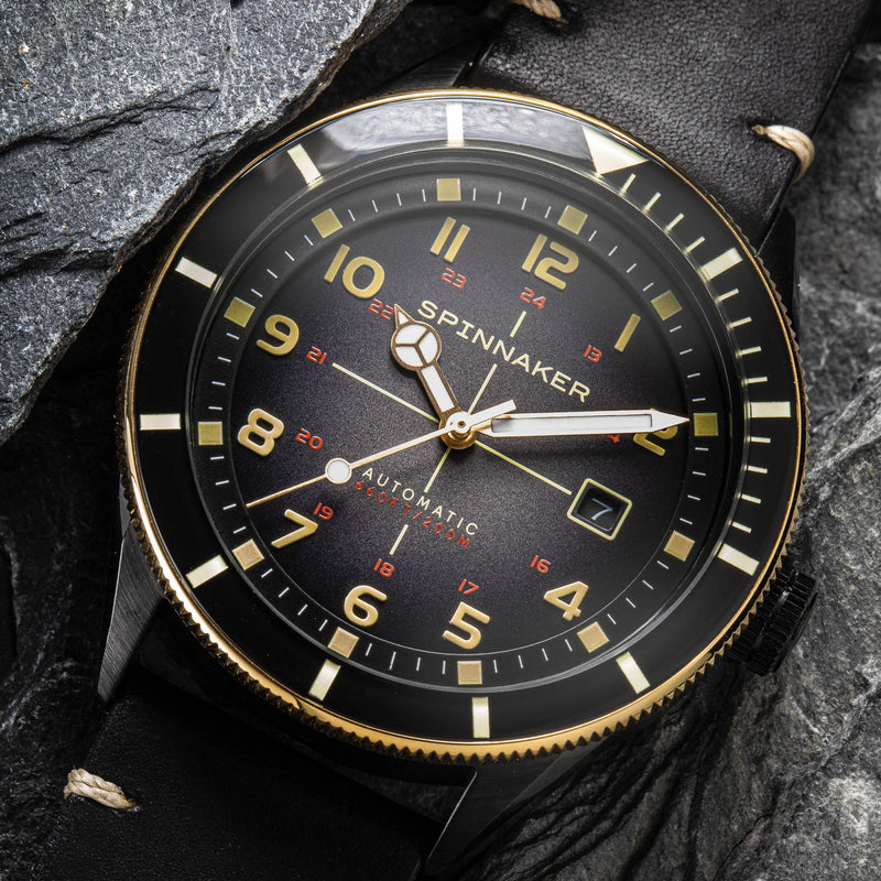 Cahill Automatic Black / Black Leather | Black Dial