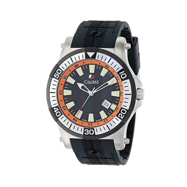 Hawk Date | Black & Orange Dial