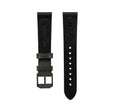 STRAP, 20mm, ITALIAN LEATHER, CROSS HATCH, IP BLACK BUCKLE, MOSS GREEN, XL ITALIAN LEATHER, CROSS HATCH