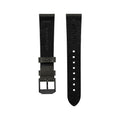 STRAP, 20mm, ITALIAN LEATHER, CROSS HATCH, IP BLACK BUCKLE, MOSS GREEN, XL ITALIAN LEATHER, CROSS HATCH