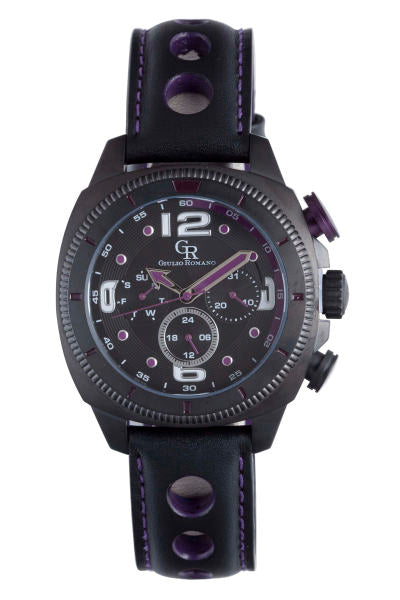 Pescara Black-Black purple Chronograph | Black Dial