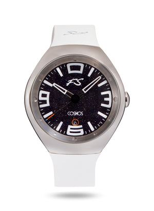 Frank Stephenson's Cosmos Series Steel Case, Blue Dial, White Strap | Blue Dial