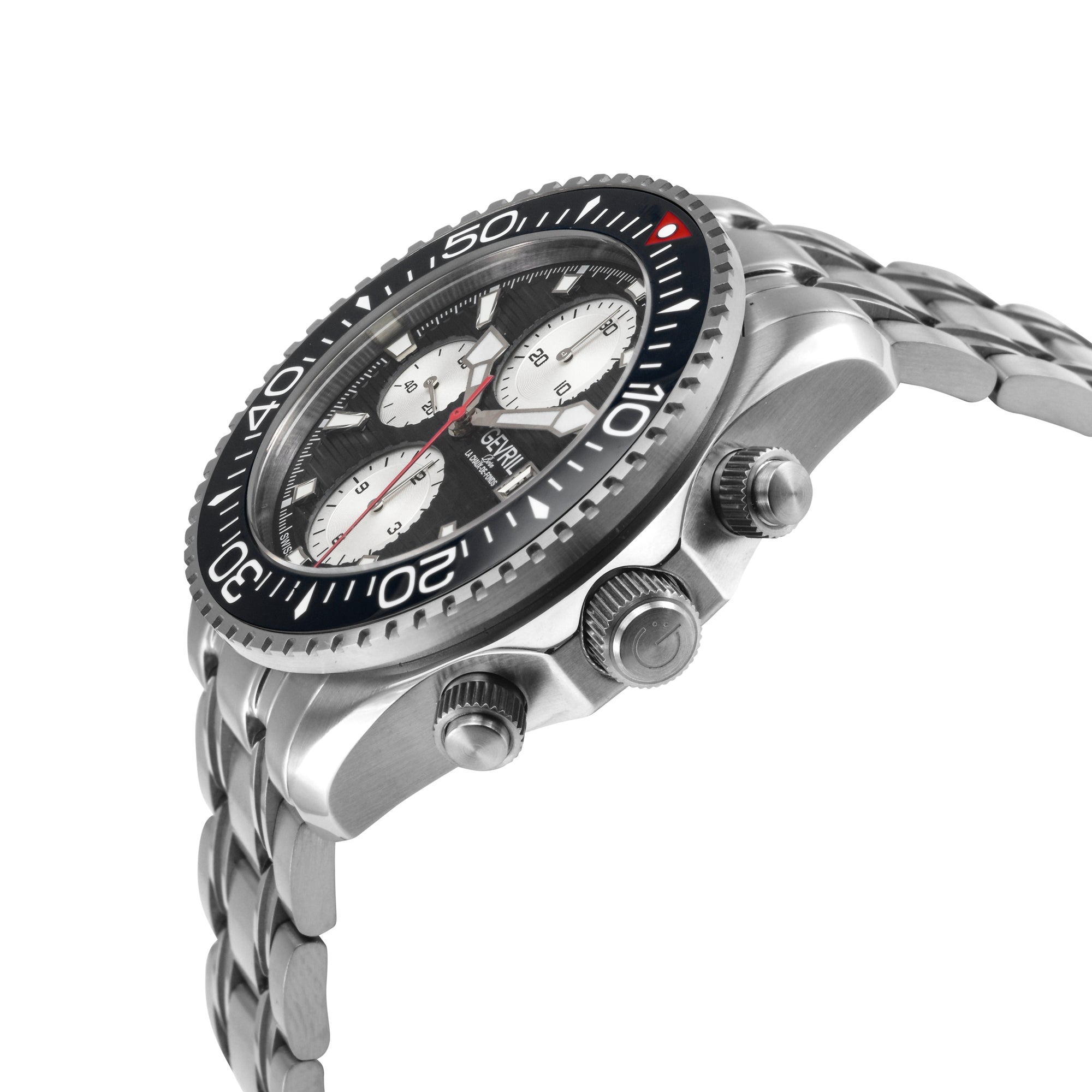 Hudson Yards Chronograph SW500 Chronograph , helium valve Diver Black | Black Dial