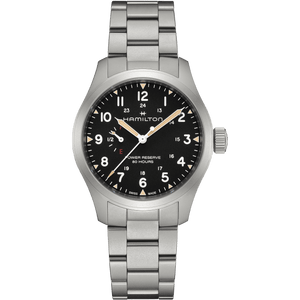 Khaki Field Mechanical Power Reserve Black Dial