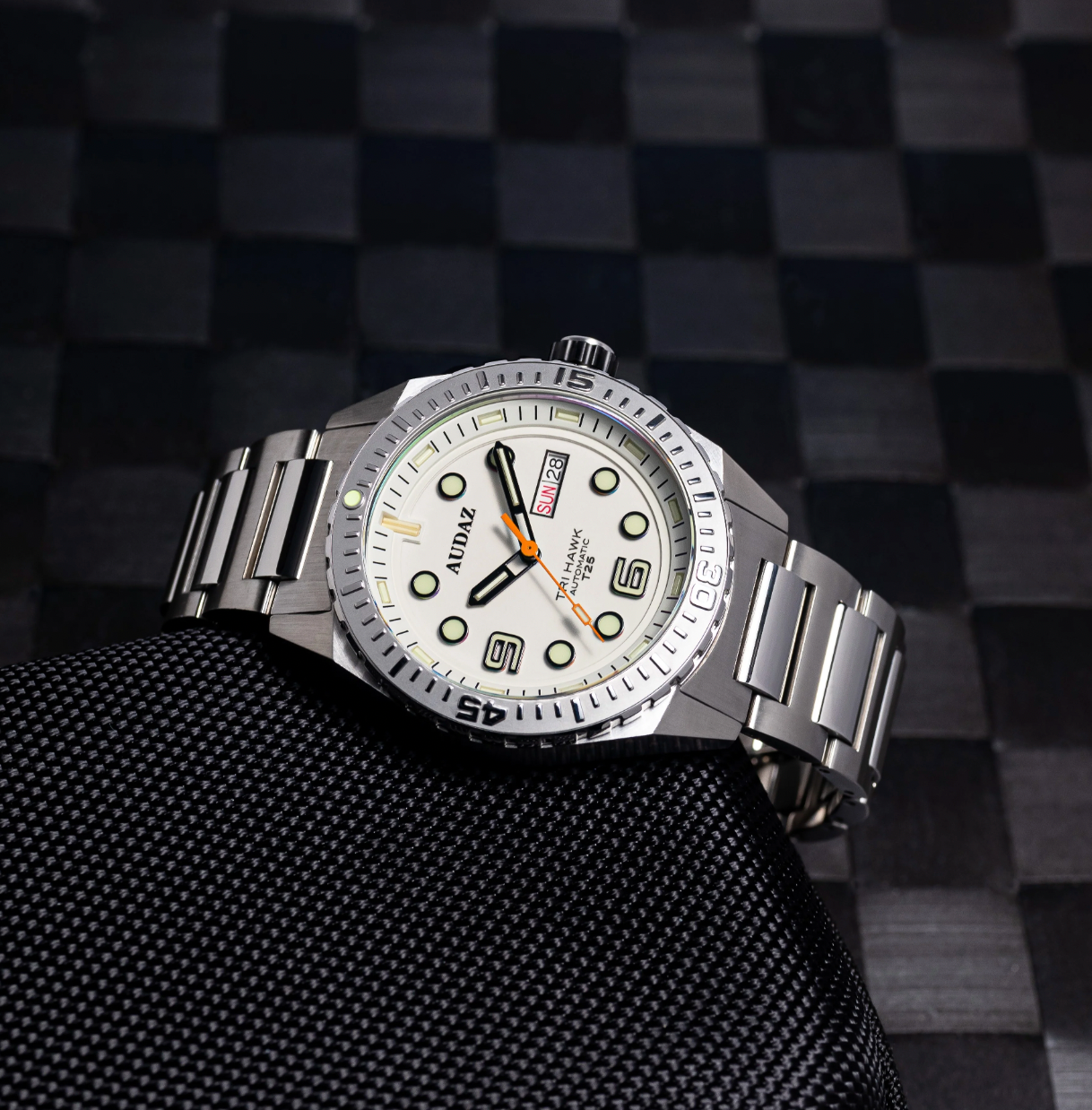 Tri-Hawk Tritium White with Luminous Glow White Dial