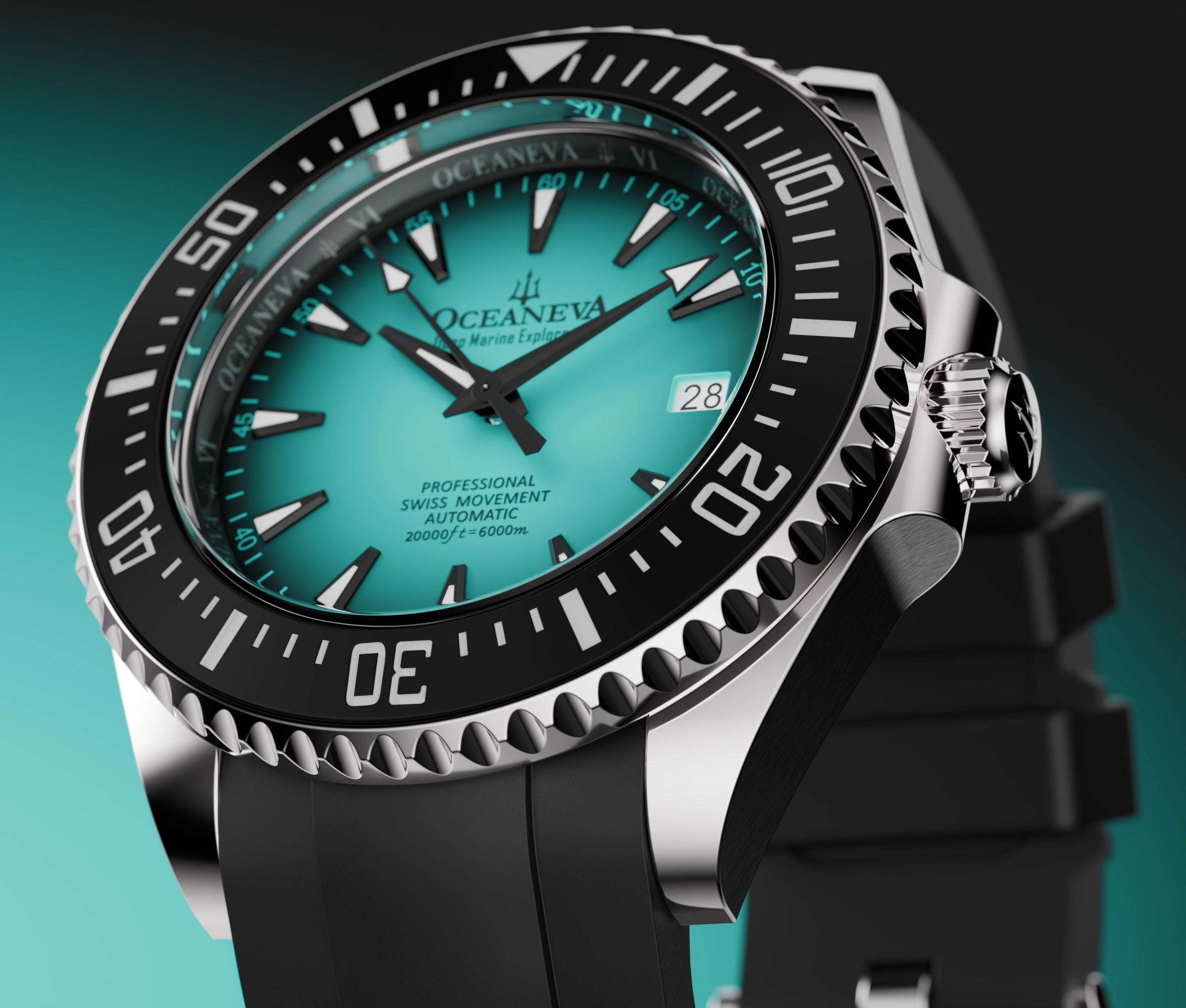 Oceaneva Deep Marine Explorer VI 6000M - Mint Titanium Automatic