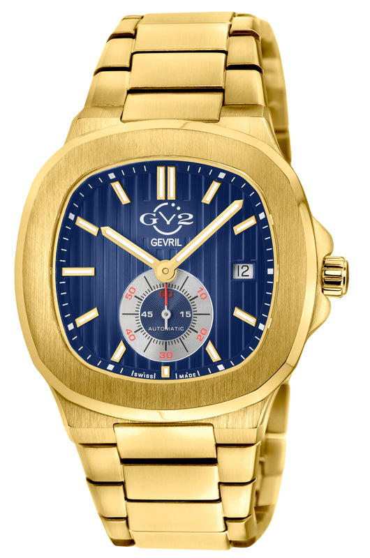 Potente IP Gold/Blue Dial,IP Gold band, Swiss Automatic Dress Watch | Blue Dial