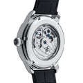 Longitude (Shadow Automatic) Automatic Skeleton Watch Silver White & Black / Genuine leather strap Silver Dial