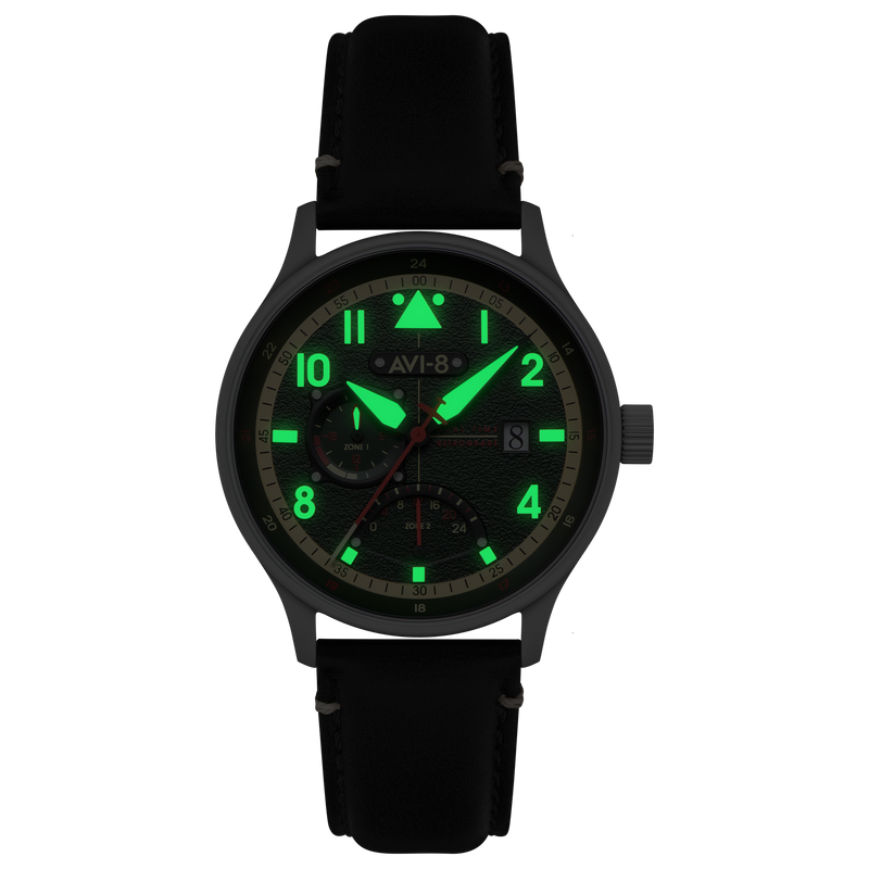 Mckellar Dual Time Green / Leather | Green Dial