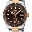 Yorkville Gevril Men's Yorkville Brown Dial Sellita SW200 Swiss Automatic Unidirectional Rotating Bezel Two Tone Bracelet Date Luminous Watch | Brown Dial