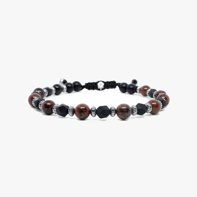Faceted Onyx, Sterling, Red Jasper Gemstone  |  Dial
