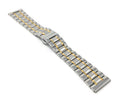 Bandini 22mm Silver / Gold Stainless Steel Watch Band - Metal 22mm / Silver / Gold / Silver Buckle |  Dial