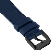 STRAP, 20mm, ITALIAN LEATHER, CROSS HATCH, IP BLACK BUCKLE, ROYAL BLUE, XL ITALIAN LEATHER, CROSS HATCH |  Dial