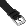 STRAP, 22mm, LEATHER, CROSS HATCH, BLACK, STEEL BUCKLE, XL ITALIAN LEATHER, CROSS HATCH