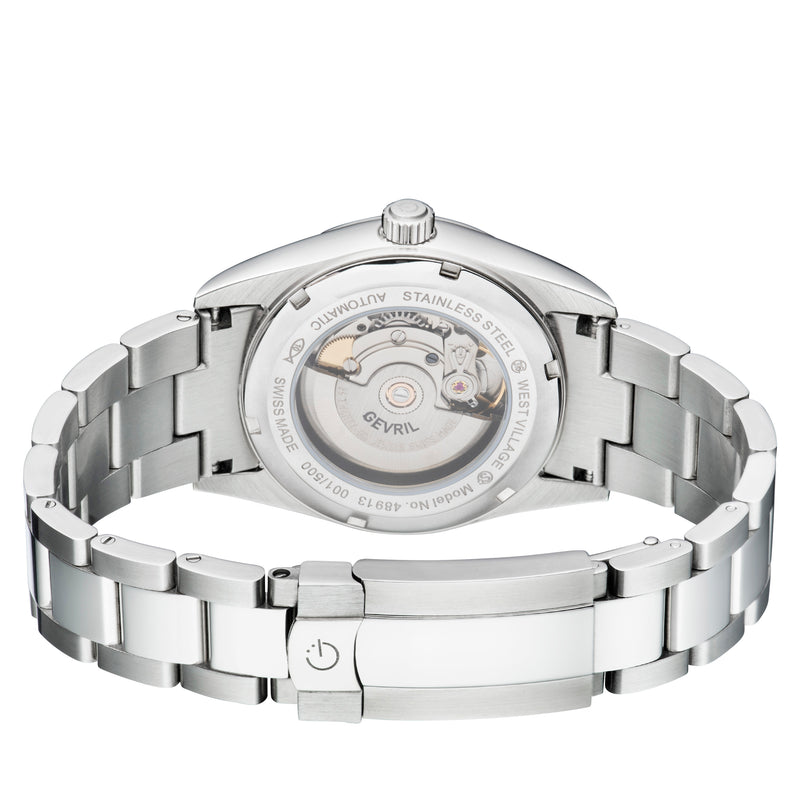 West Village Sellita SW200 Swiss Automatic Watch Silver/Tiffany Blue,Silver band