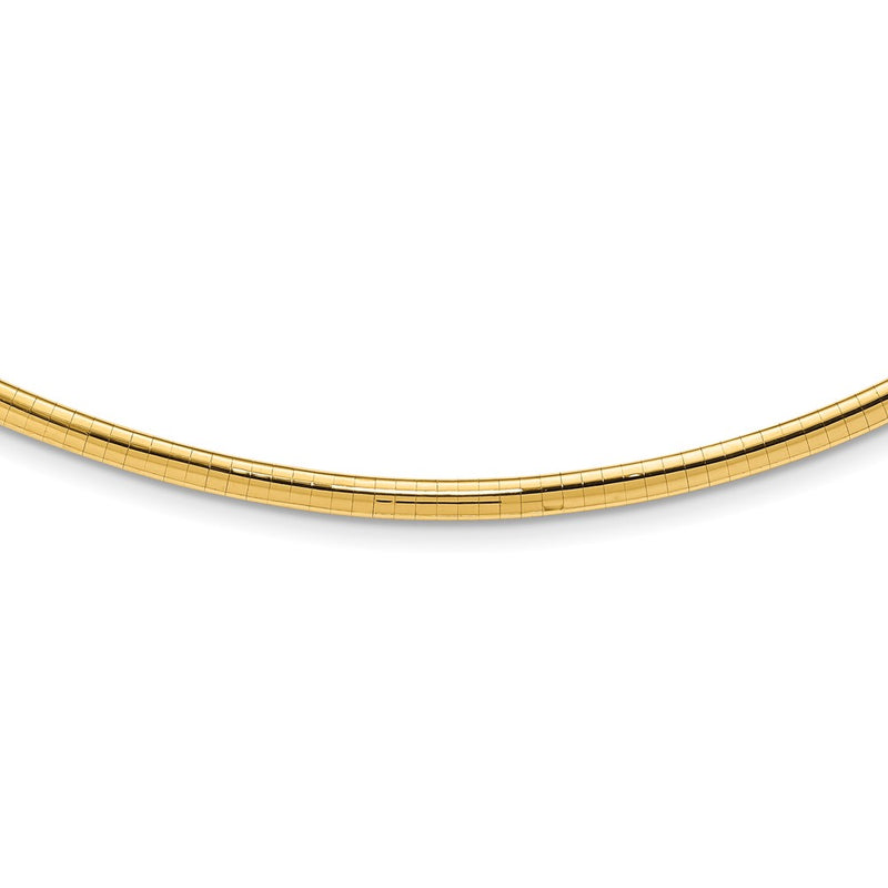 14k 4mm Domed Omega Necklace 1451 |  Dial