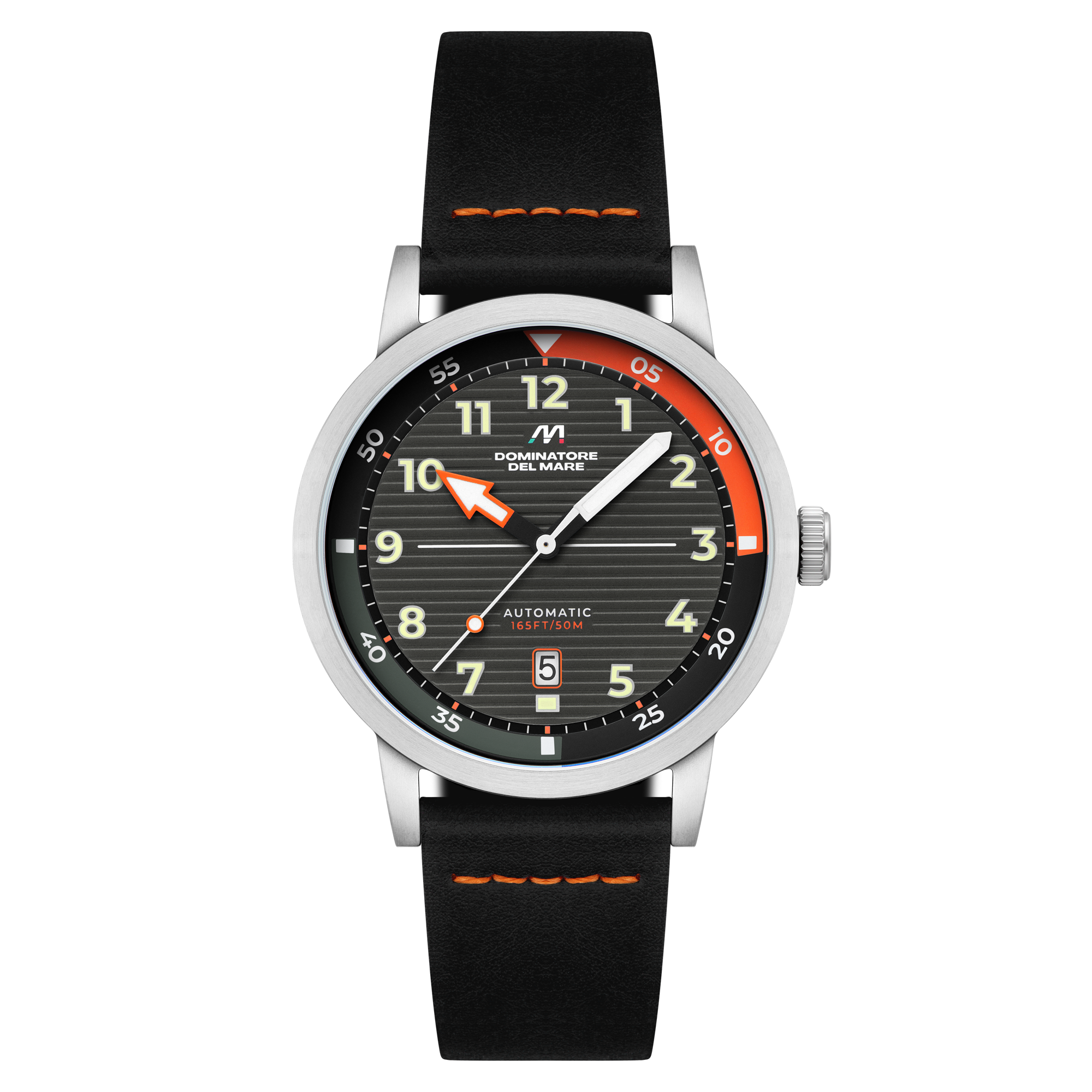 Camogli Automatic Grey / Black Leather | Grey Dial