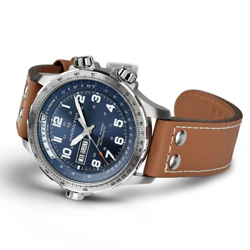 Khaki Aviation Blue / Leather | Blue Dial