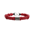 Handwrapped Red Leather, Sterling Coil M (7.25" Wrist) |  Dial