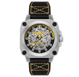 Altimeter Skeleton Automatic Black & Yellow / Leather | Black Dial