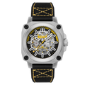 Altimeter Skeleton Automatic Black & Yellow / Leather | Black Dial