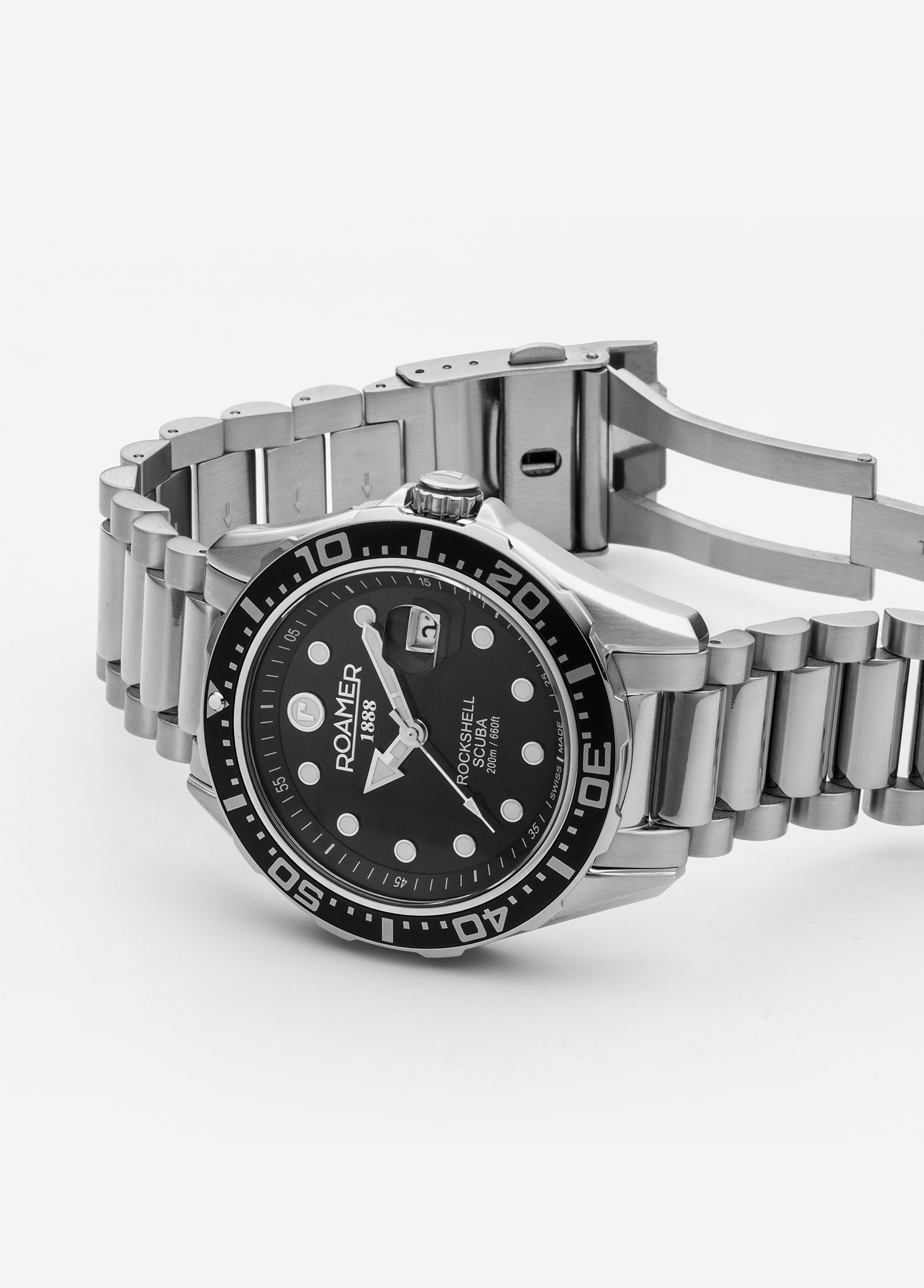 Roamer Rockshell Mark III Scuba Ronda 515 Movement Black Dial