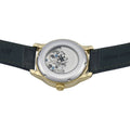 Longitude Automatic Skeleton Watch Green / Genuine leather strap | Semi-transparent Dial