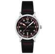 Camogli Automatic Black / Black & Red Leather | Black Dial