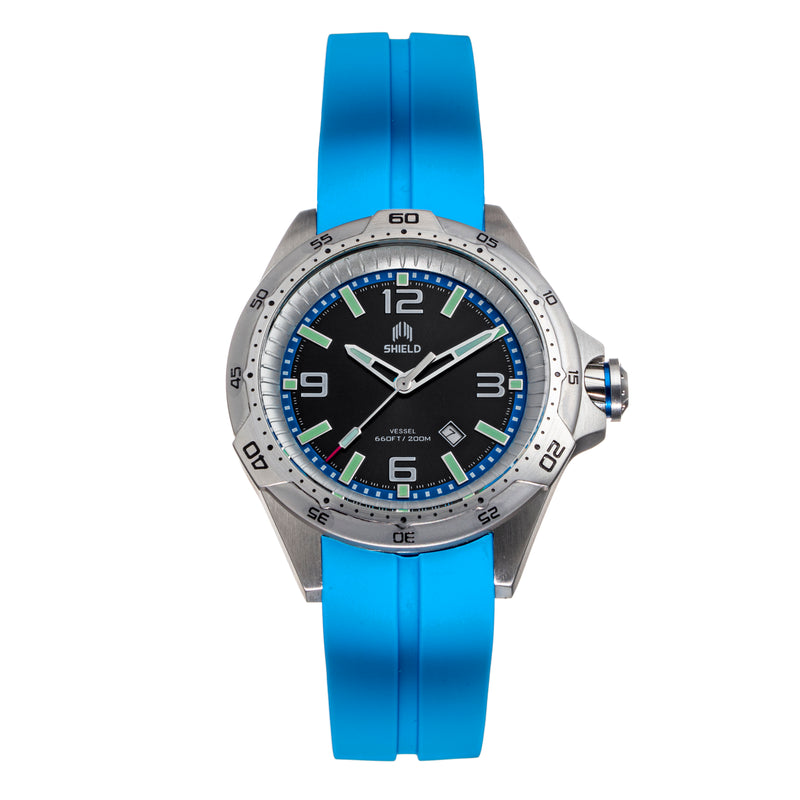Vessel with Date Light Blue | Black Dial