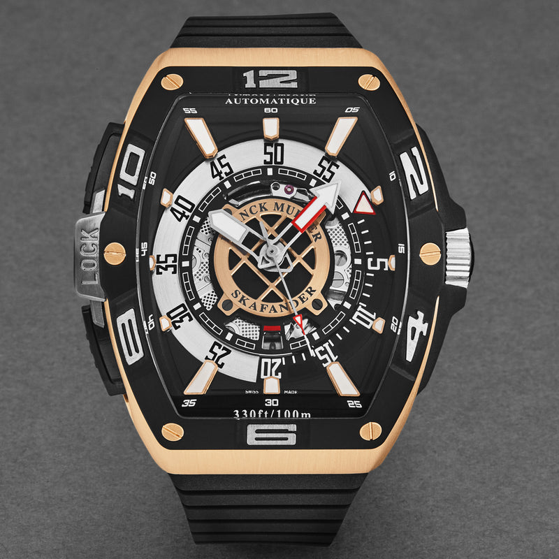 SkaFander 46SCSKFBLKBKGD2 / Black, Openworked | Black Dial