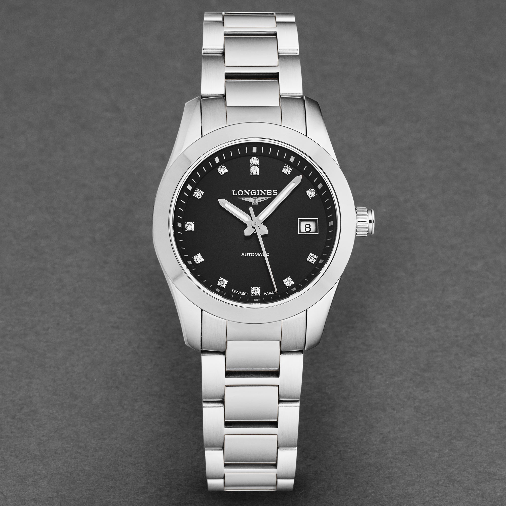 Conquest L22854586 / Silver | Black Dial