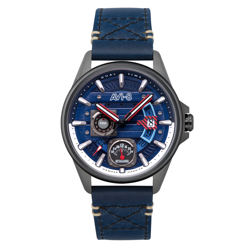Hawker Harrier Farley Multifunction Blue / Leather | Blue Dial