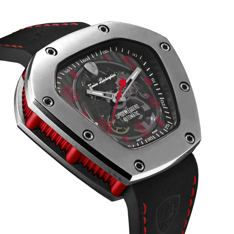 Spyderleggero Skeleton TITANIUM / RED (Extended Ship Time from Switzerland) Black Dial