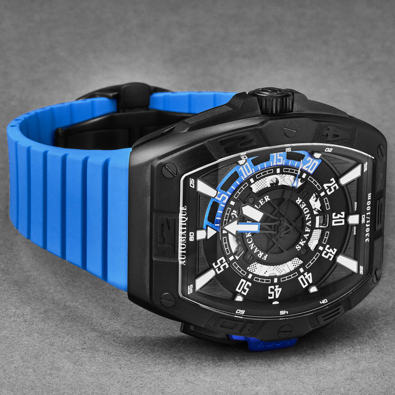 SkaFander 46SCSKFBLKBLKBU / Black, Openworked | Black Dial