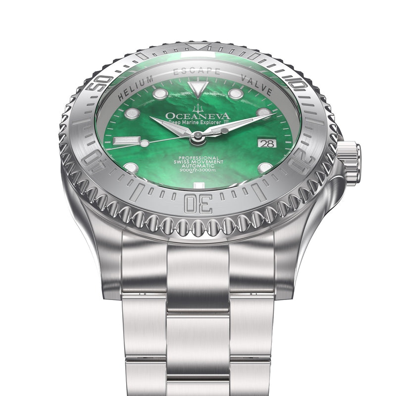 Deep Marine Explorer III Swiss Automatic Stainless Watch| Green Dial