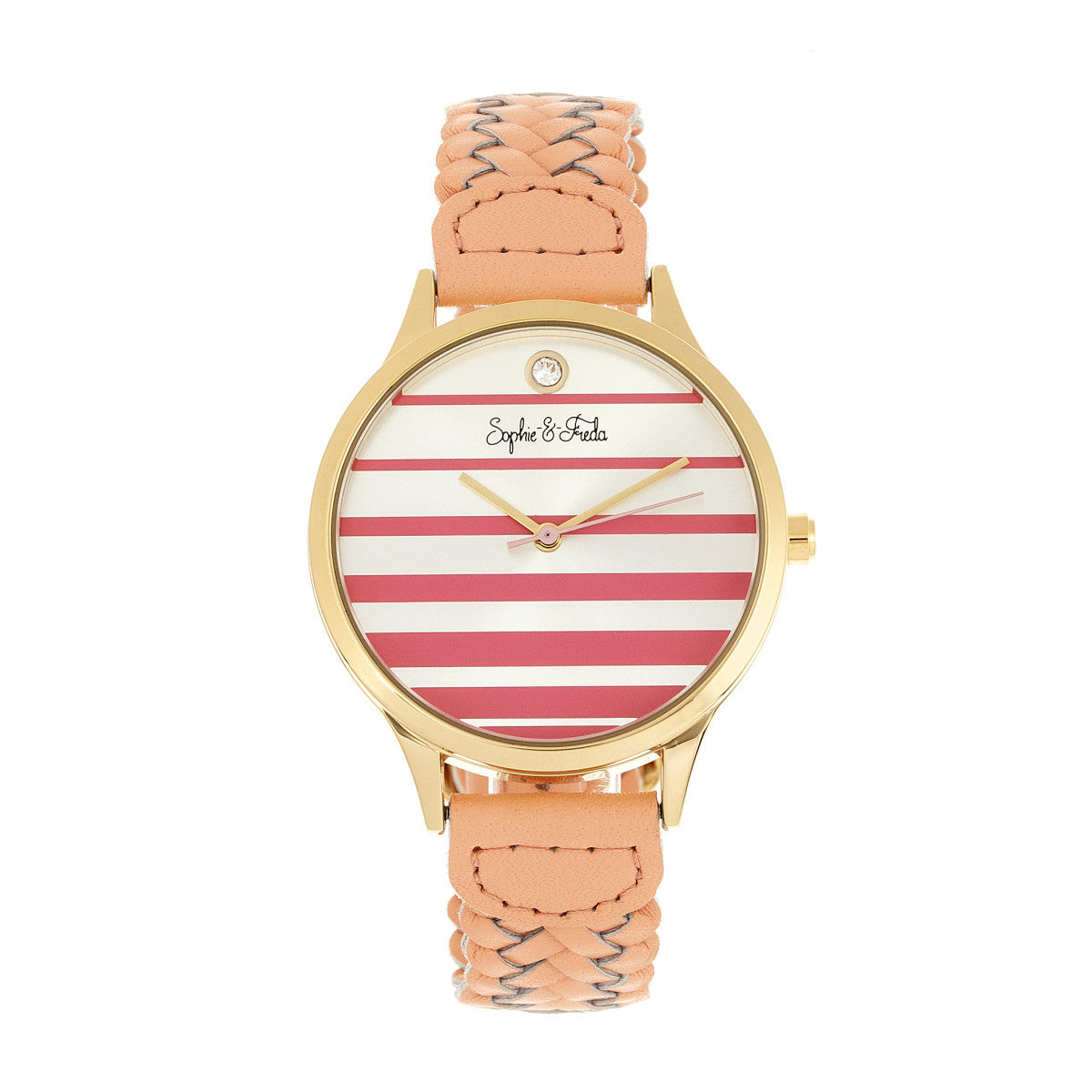 Tucson w/ Swarovski Crystals Gold/Coral | Silver Dial