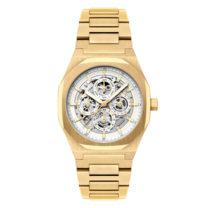 Discovery Drake Triple Calendar Skeleton Automatic White & Gold / Stainless Steel | White Dial