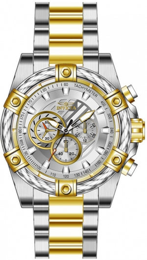 Bolt Men White Skeleton Dial / Two-Tone Stainless Steel Bracelet