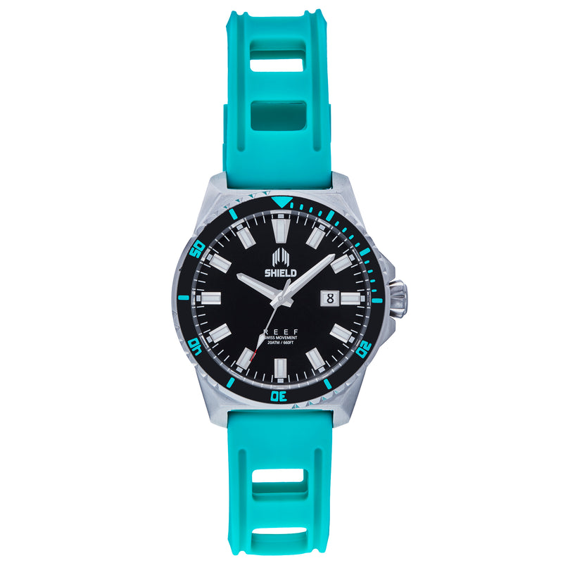 Reef Strap Watch w/Date Turquoise | Black Dial