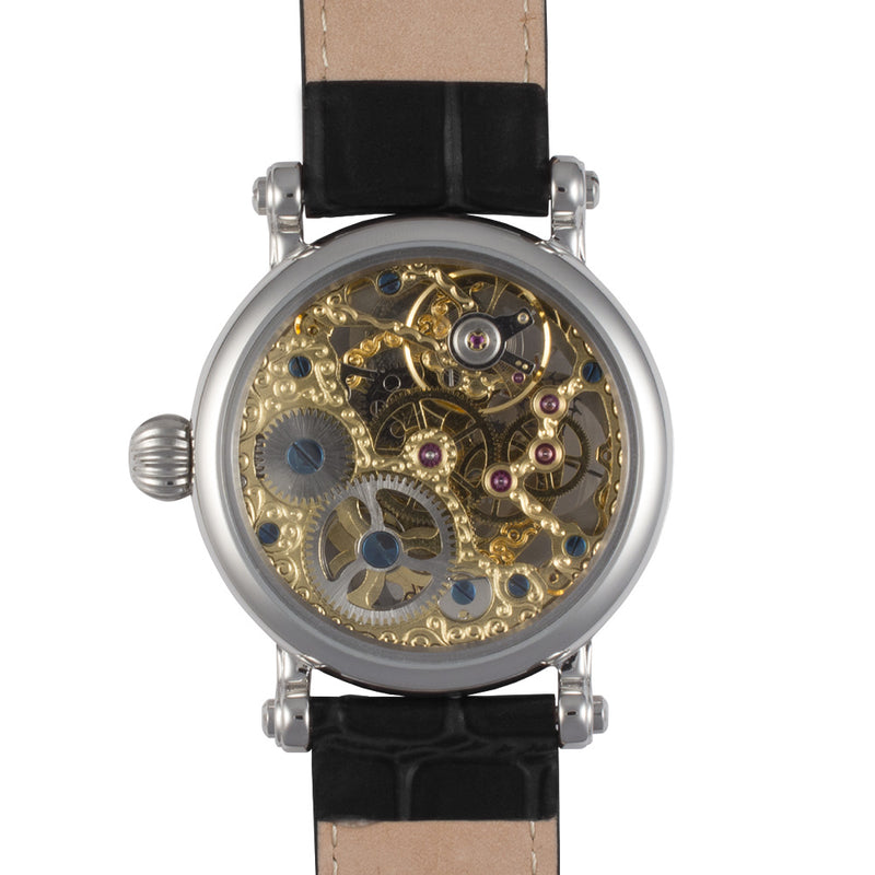 Traveller Series black leather/two tone | White Dial