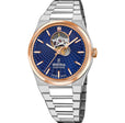 Riv Open Heart Blue / Stainless Steel | Blue Dial