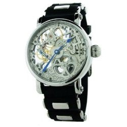 Skeleton Series black steel/silver | Silver Dial