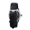 Longitude (Shadow Automatic) Automatic Skeleton Watch Silver White & Black / Genuine leather strap Silver Dial