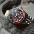 Baja GMT Red & Black / Stainless Steel | Brown Dial