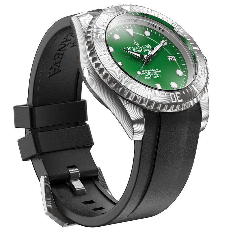 Damascus Swiss Automatic SW200 Deep Marine Explorer II Damascus/Green Dial | Green Dial
