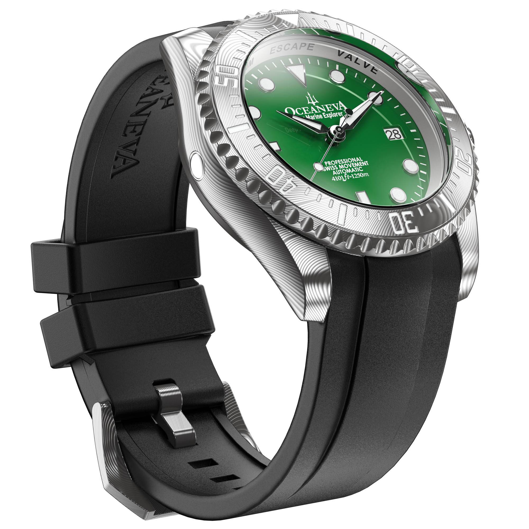 Deep Marine Explorer II Damascus – Green Dial